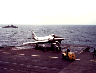 XF3H Demon on USS Coral Sea (CVA-43) in 1953