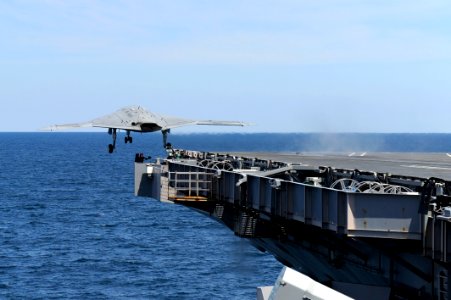 X-47B launches from USS George H. W. Bush (8738144005)