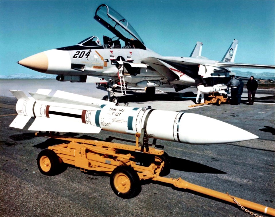 YAIM-54A Phoenix missile with F-14A Tomcat in 1973