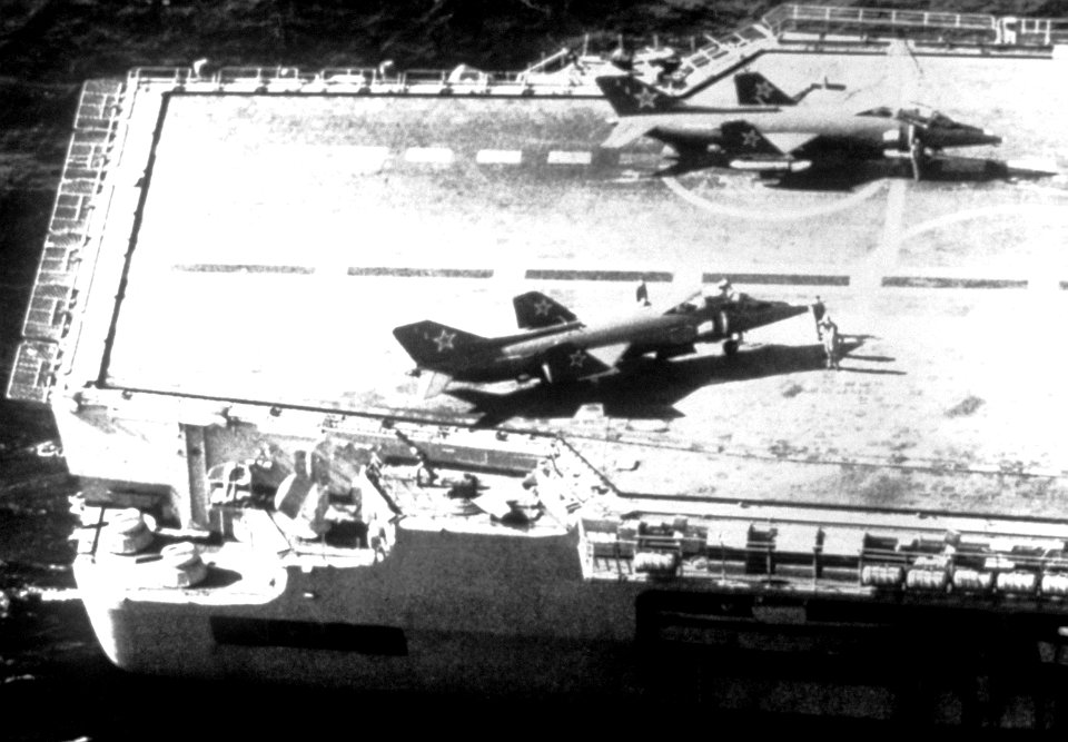 Yak-38 aircraft on carrier