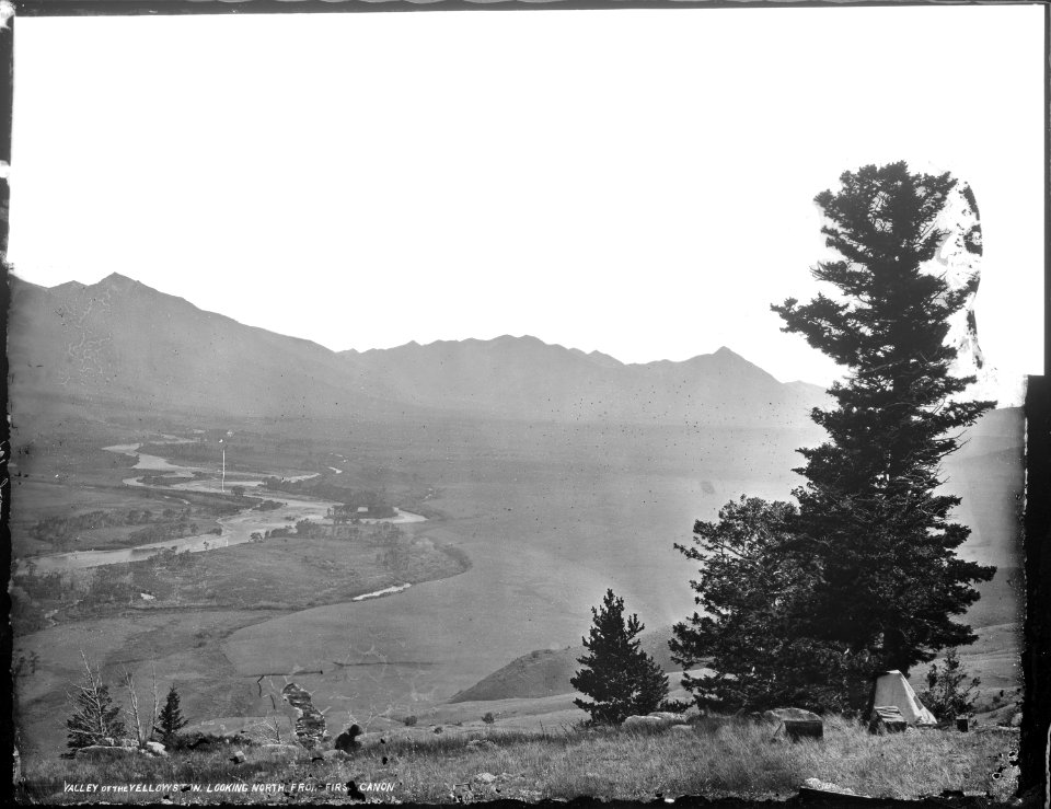 Yellowstone Valley looking north from First Canyon. Emigrant Peak in the distance. - NARA - 517655