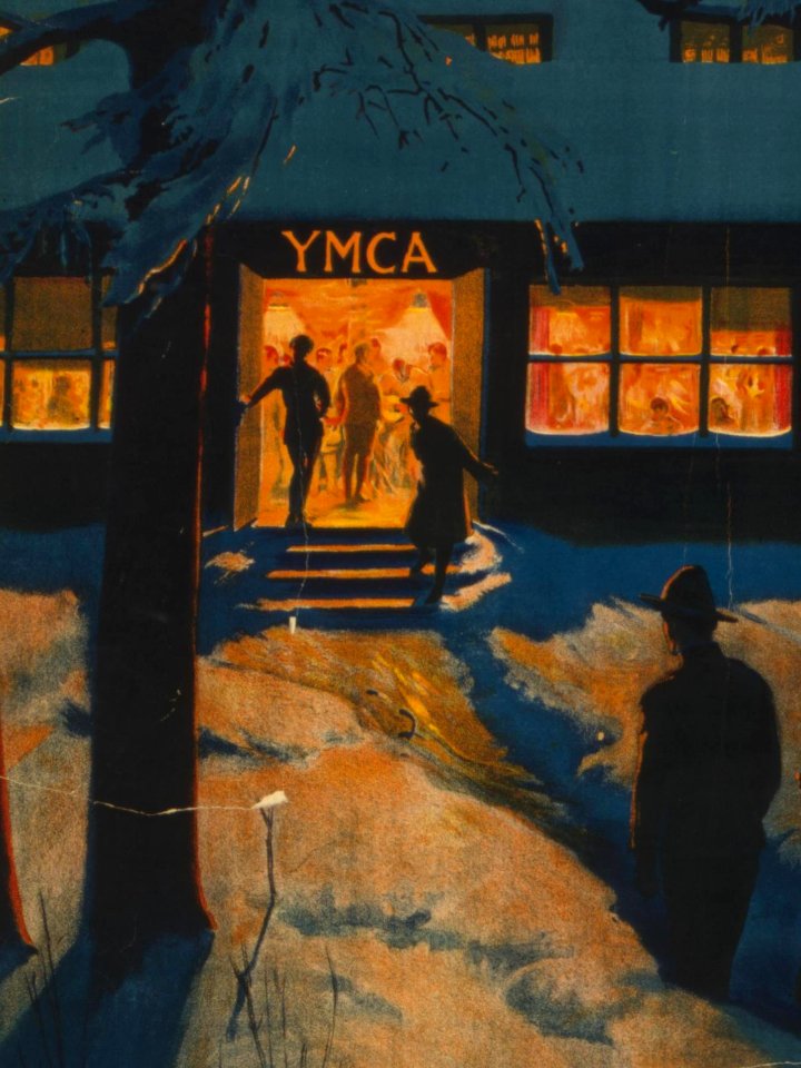 YMCA World War I soldiers in 1918 art - Herter - His home over there (cropped)