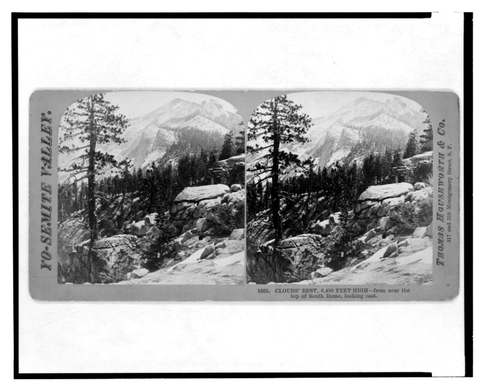 Yo-semite Valley. Clouds' Rest, 6,450 feet high, from near the top of South Dome, looking east LCCN2003653098