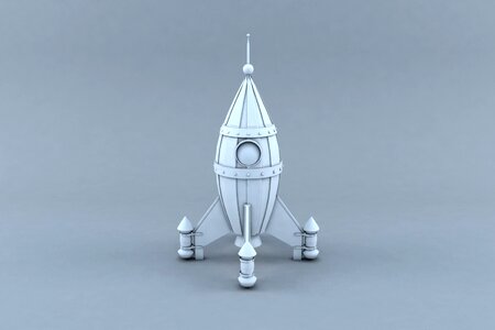 Rocket white and black 3d modeling 3d
