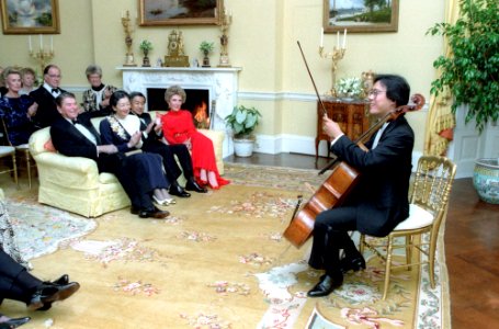 Yo-Yo Ma performs for President Ronald Reagan