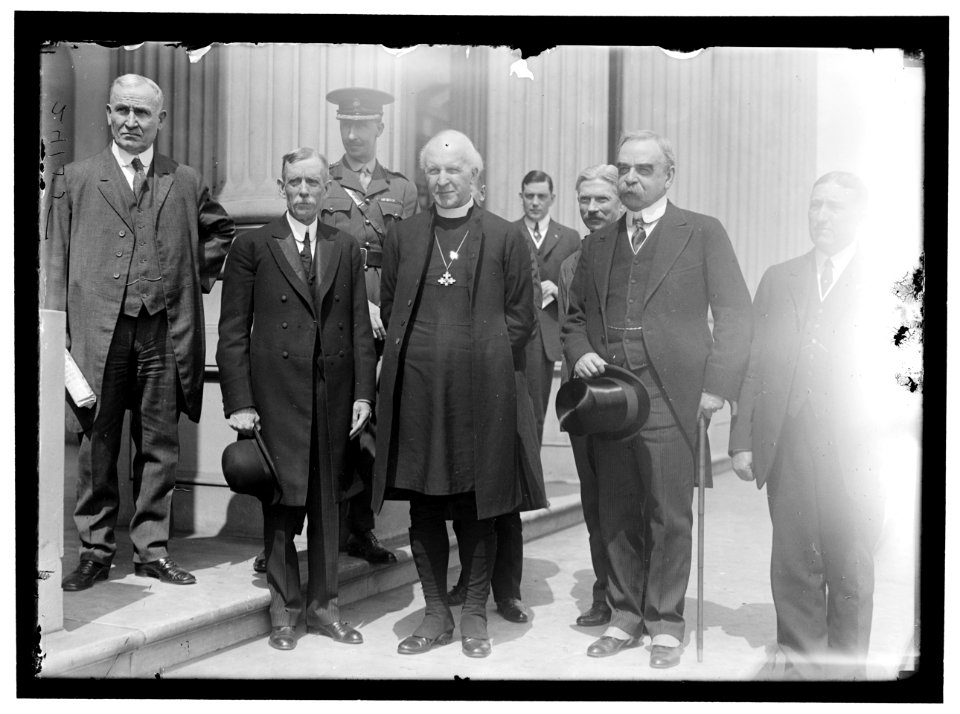YORK, ARCHBISHOP OF. 2ND FROM RIGHT, ON STEPS OF SENATE WITH SAULSBURY AND OTHERS LCCN2016869034