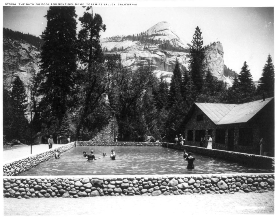 Yosemite Valley, California- The bathing pool and Sentinel Dome LCCN2004670745
