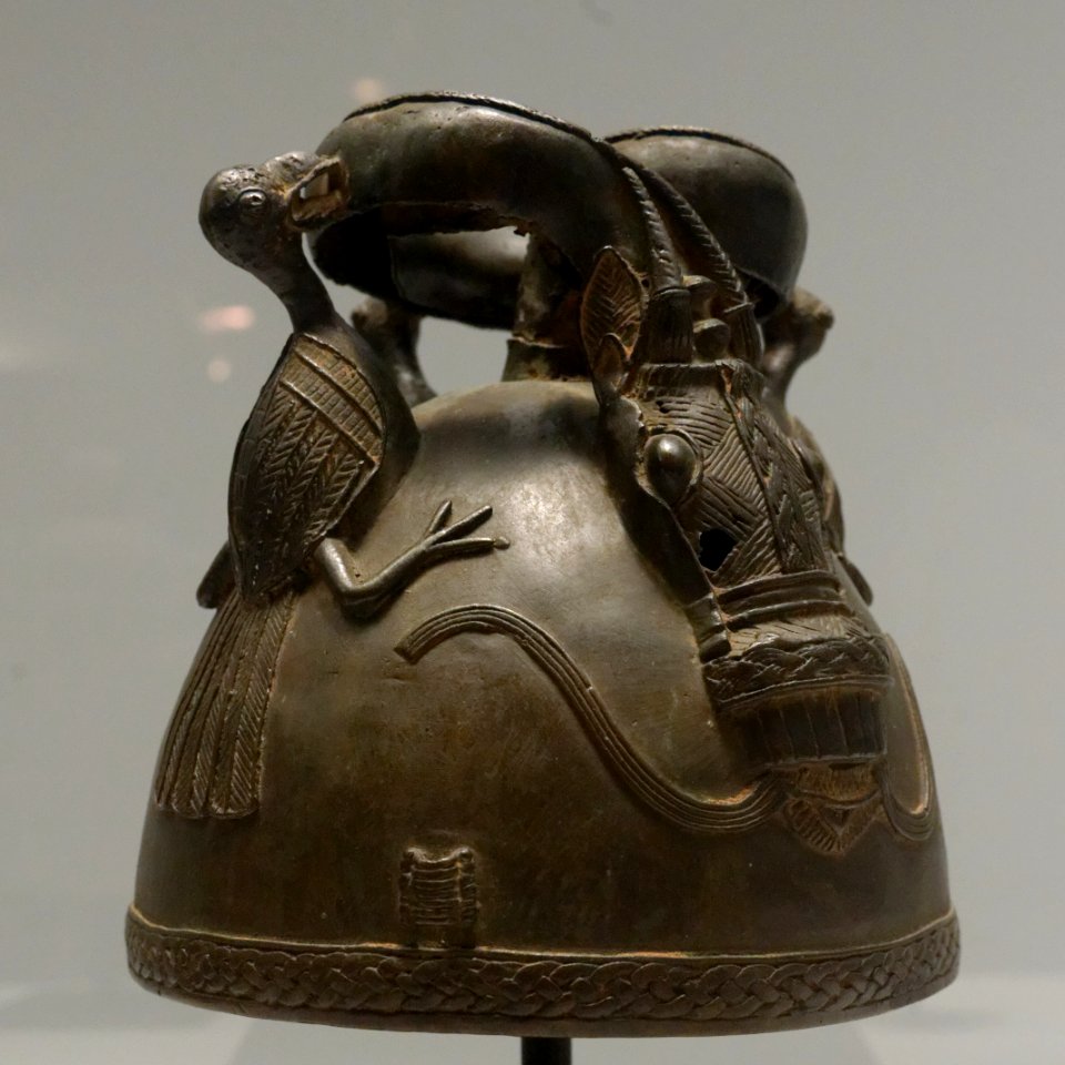 Yoruba helmet horse-headed snake birds of prey Private Collection