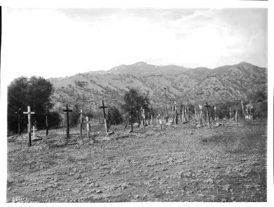 Yokut Indian cemetery, Tule River Reservation near Porterville, California, ca.1900 (CHS-3847)