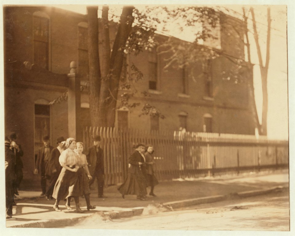 Young girl working in American Woolen Mills, Winooski, Vt. Most are illiterate. Work slack, and force small. 27 Children apparently under 15 were counted at one gate. (See also N.C.L.C. LOC nclc.01849