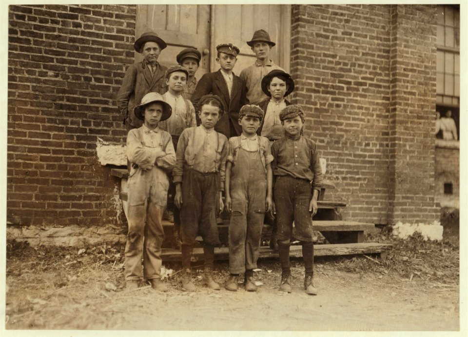Young doffers in Elk Cotton Mills. LOC nclc.01898