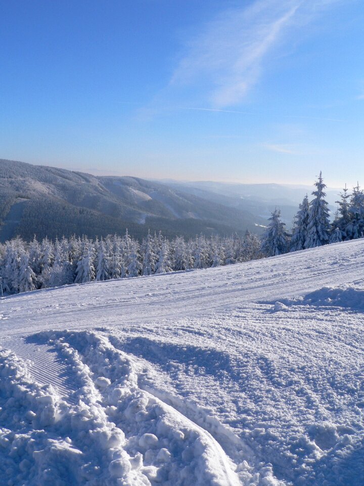 The ski slope mountains landscape