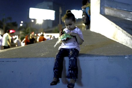 Young girl at rally in Cairo