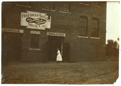 Young girl working in Friedman Shelby Shoe Factory,. LOC cph.3a29840
