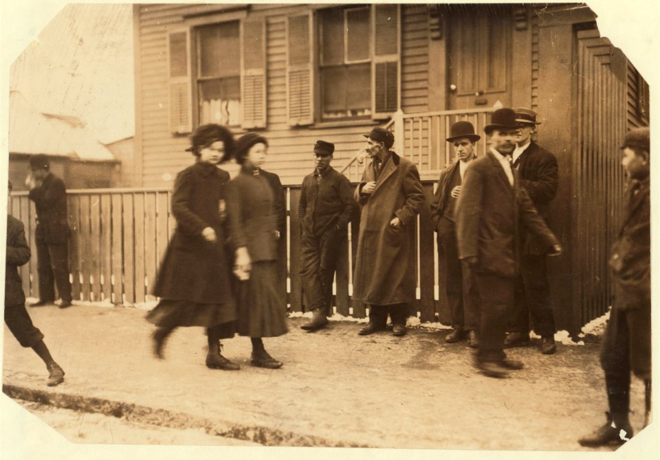 Young girls running gauntlet of men making remarks (sometimes vile)) LOC nclc.02524