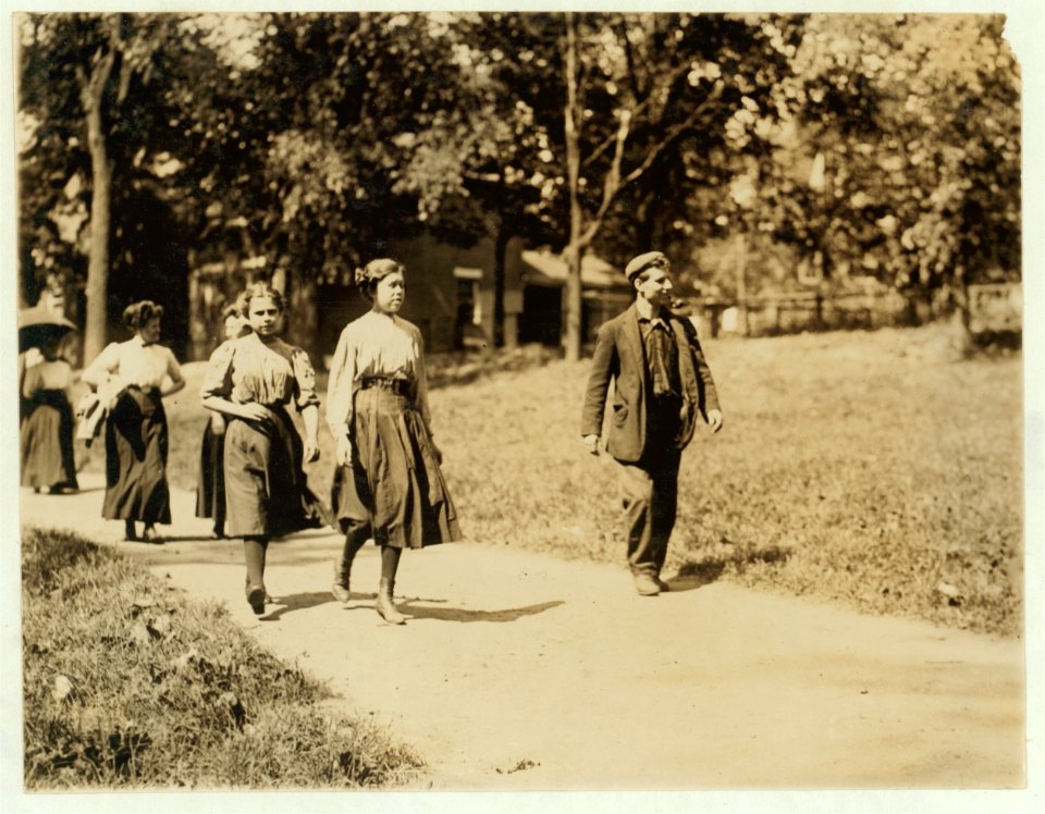 Young girls working in American Woolen Mills, Winooski, Vt. Most are illiterate. Work slack, force small. 27 children apparently under 15 years were counted at one gate. (See also N.C.L.C. LOC nclc.01851