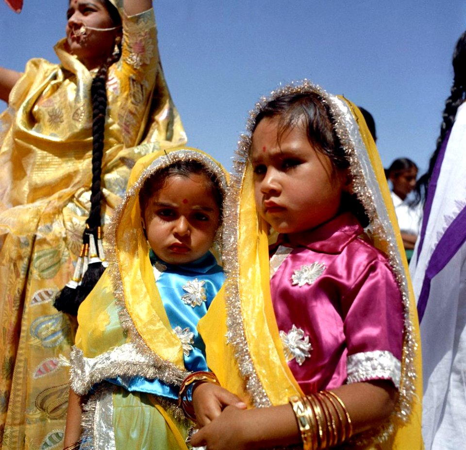 Young Girls at Arrival Ceremony for First Lady Jacqueline Kennedy in Jaipur, India