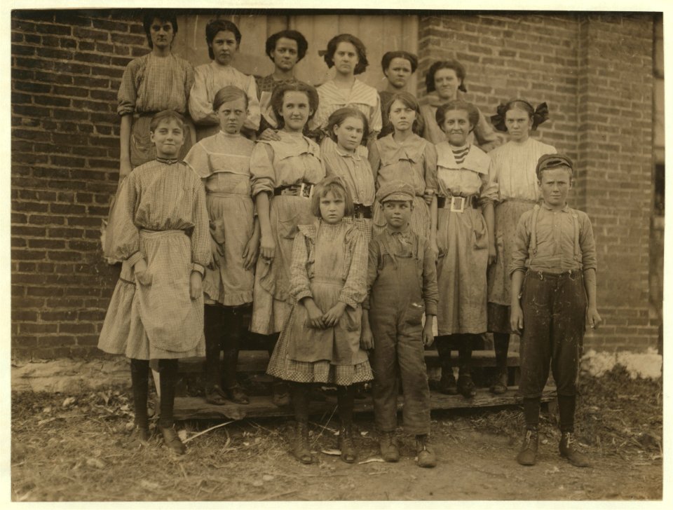 Young spinners in Elk Cotton Mills. Youngest girl hardly knew her name. Youngest boy runs two sides at ten cents each a day. LOC nclc.01897