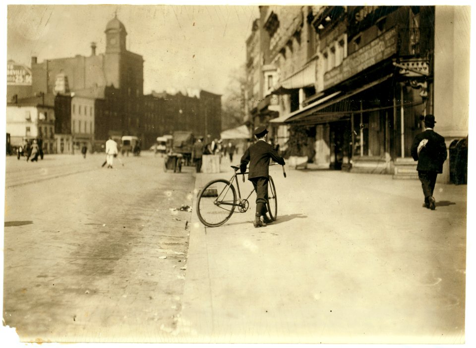 Young messenger making an office call. LOC nclc.03759