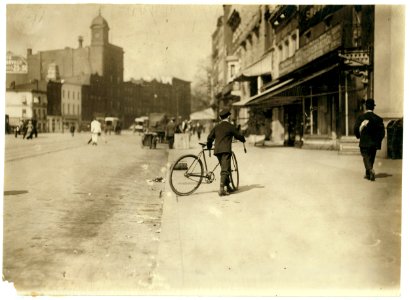 Young messenger making an office call. LOC nclc.03759