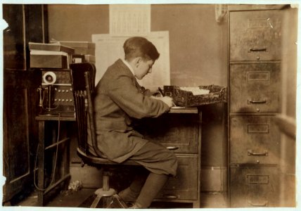 Young office boy, working for J.J. O'Brien and Sons on East 23 Street. Past 16 years. LOC nclc.05125