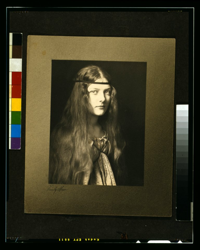 Young woman in period dress with headband) - Emily Mew LCCN97515306