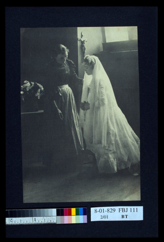 Young woman at her first communion with an attendant LCCN2004676202 photo