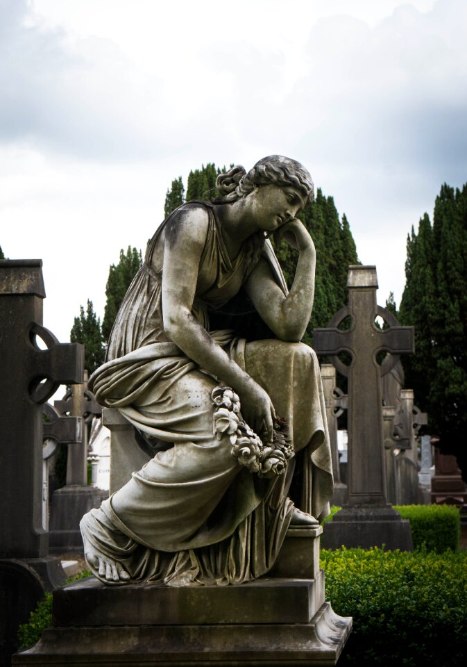 Cemetery figure statue