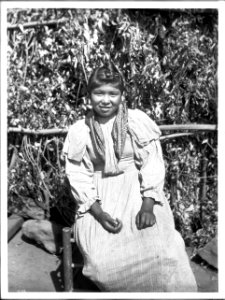 Young Yokut Indian girl, Tule River Reservation near Porterville, California, ca.1903 (CHS-3793)