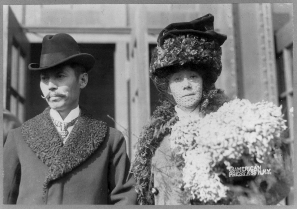 Yukio Ozaki, 1858-1954, head and shoulders portrait, facing left, and wife Yei Theodora (Ozaki) Ozaki. Mayor of Tokyo LCCN2005691954