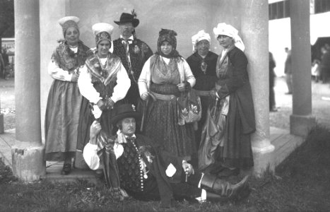 Za parado oblečene kmečke pražnje noše iz srede 19. stoletja photo