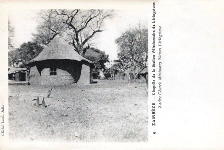 Zambèze-Chapelle de la station missionnaire de Livingstone