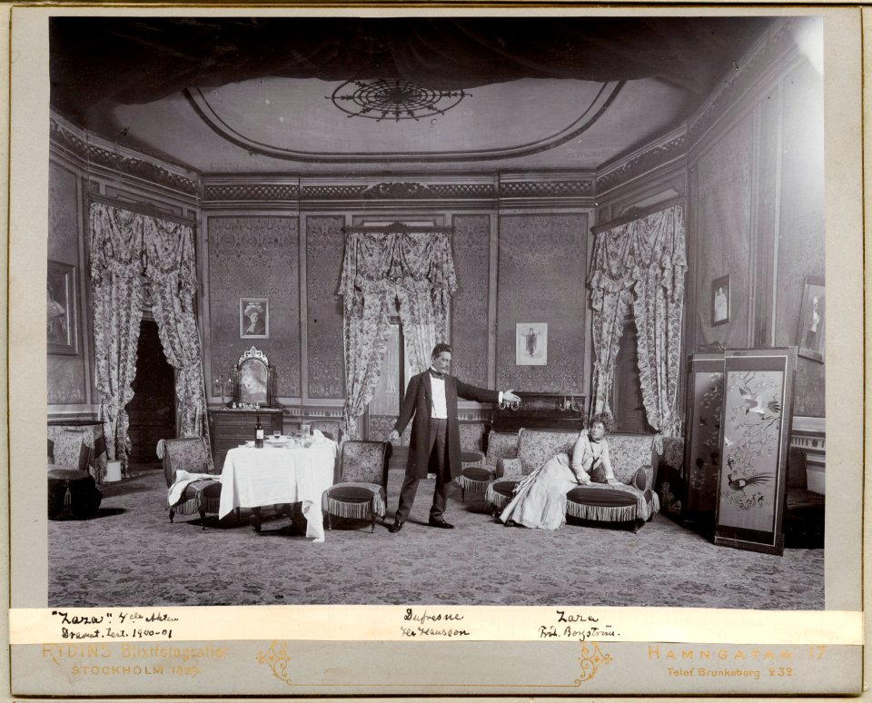 Zaza, Dramatiska teatern 1900. Föreställningsbild - SMV - H11 055