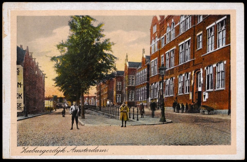 Zeeburgerdijk richting einde Mauritskade. Uitgeverij Mij. Rembrandt, Utrecht, Afb PRKBB00395000005
