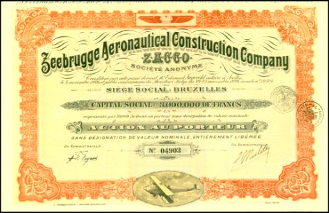 Zeebrugge Aeronautical Construction 1926 photo