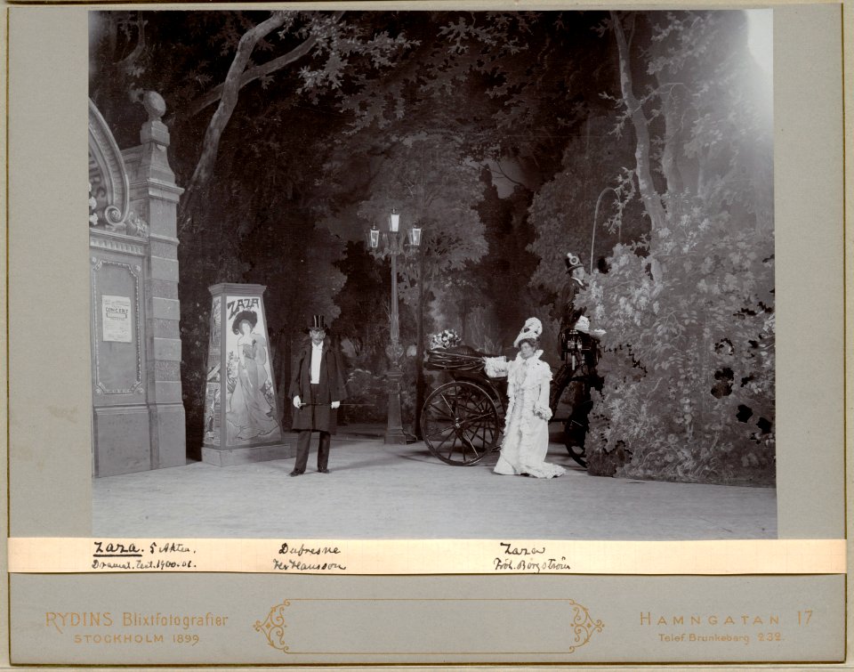 Zaza, Dramatiska teatern 1900. Föreställningsbild - SMV - H11 054