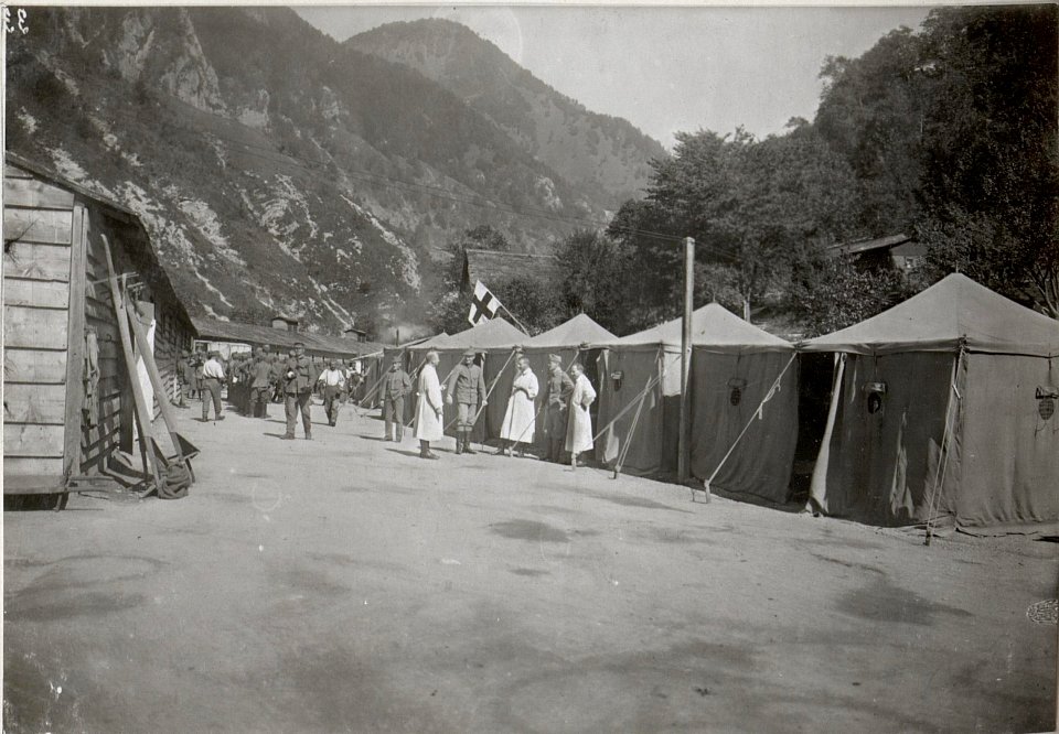 Zeltlager eines Feldspital a.d.Isonzofront.13.9.17. (BildID 15604660)