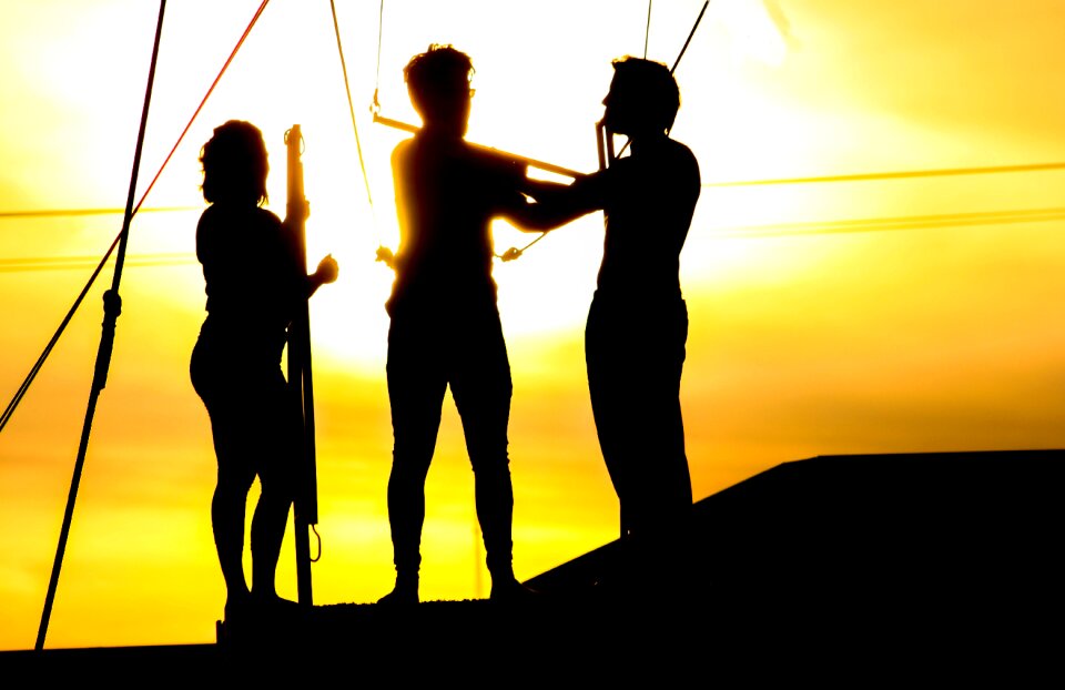 Silhouette man outdoors