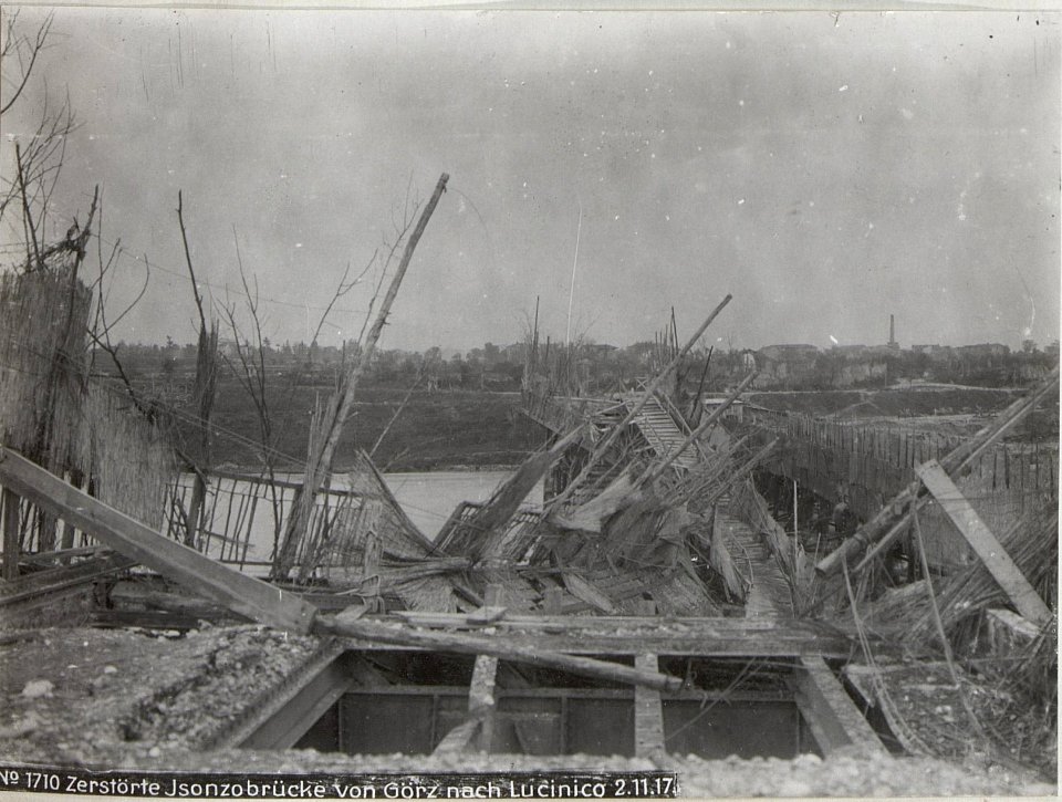 Zerstörte Jsonzobrücke von Görz nach Lucinico 2.11.17. (BildID 15608397)