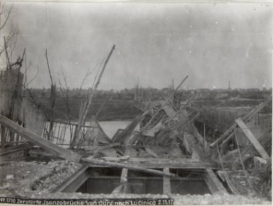 Zerstörte Jsonzobrücke von Görz nach Lucinico 2.11.17. (BildID 15608397)