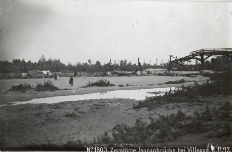 Zerstörte Isonzobrücke bei Villesse.5.11.17. (BildID 15609048)