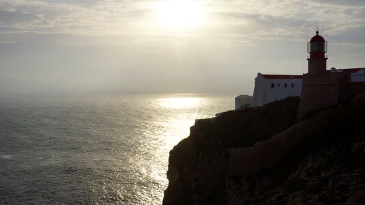 Lighthouse sunset portugal