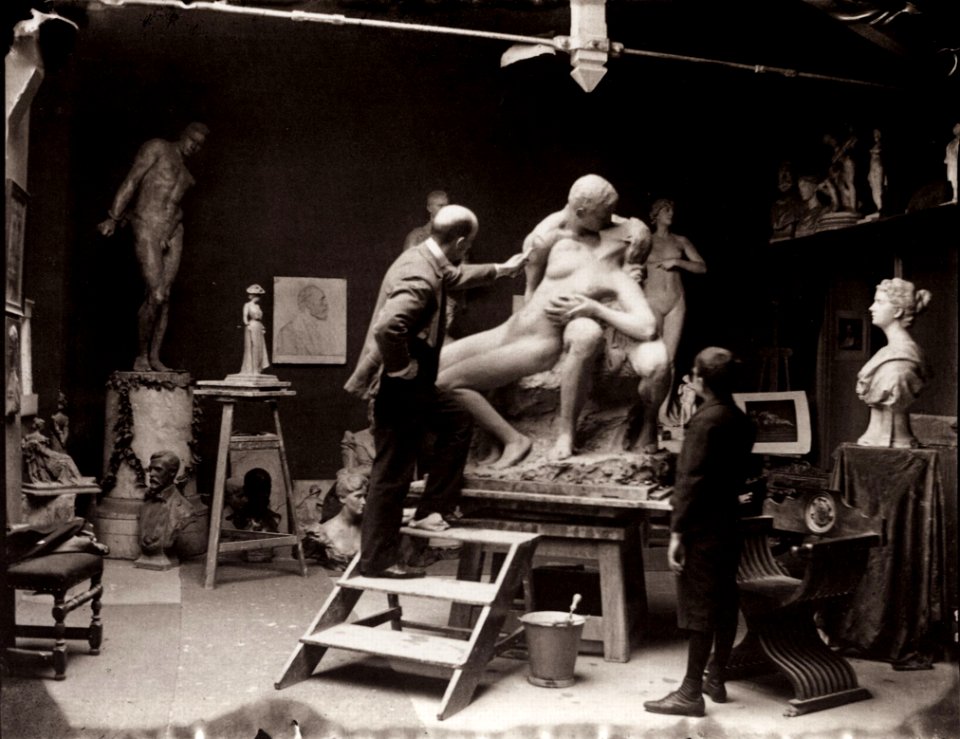 Zille, Heinrich - Künstlerkollegen und Ateliers, Fritz Klimsch in seinem Atelier (Zeno Fotografie)