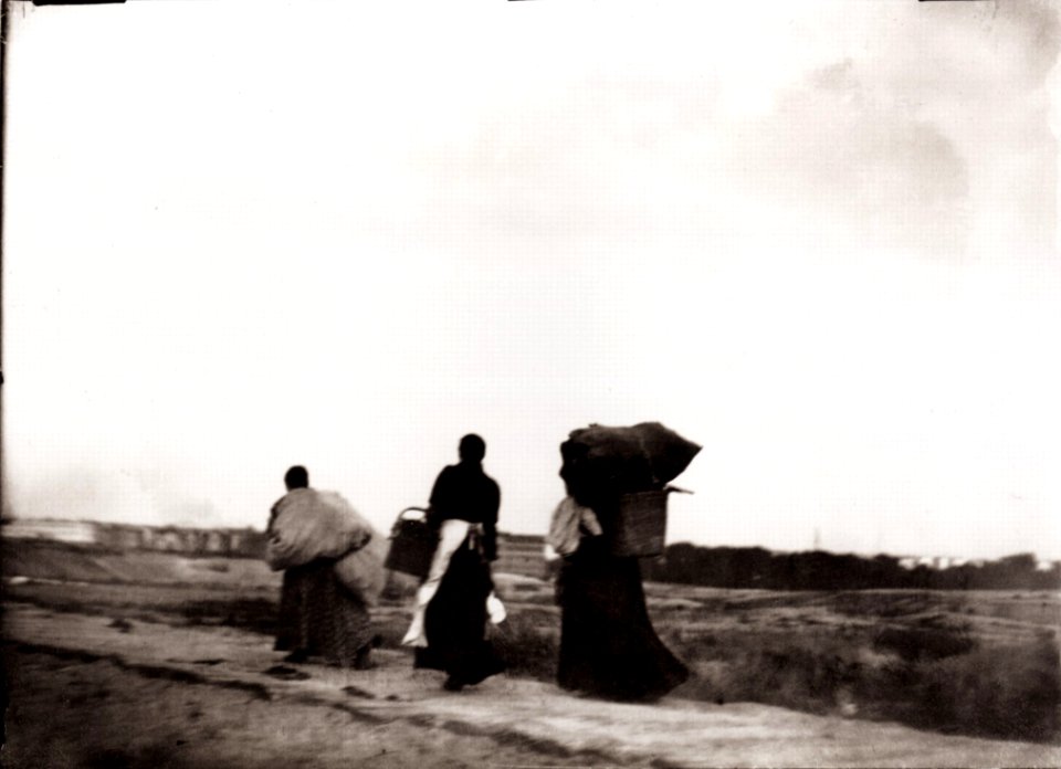 Zille, Heinrich - Charlottenburg – Reisigsammlerinnen, Frauen mit Rückenlasten auf dem Heimweg (Zeno Fotografie)