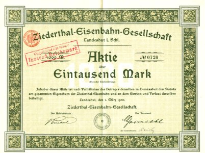 Ziederthal-Eisenbahn-Gesellschaft 1900 photo