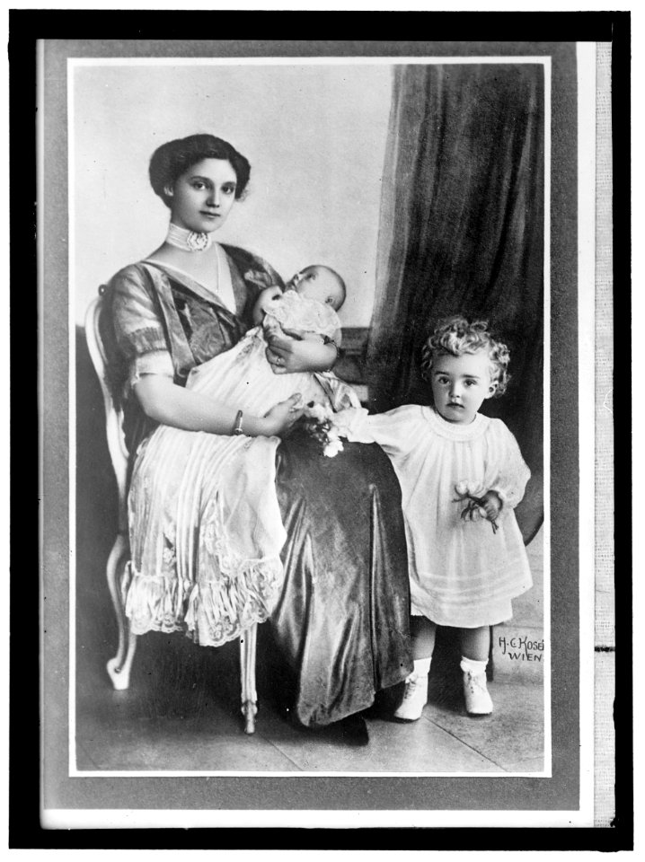 ZITA, H.R.H. EMPRESS OF AUSTRIA, BORN 1892, PRINCESS OF BOURBON AND PARMA. WITH SON, OTTO, AND INFANT LCCN2016865969