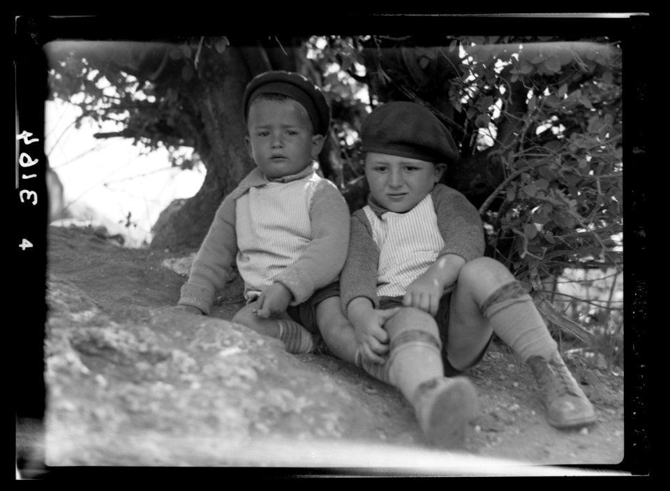 Zionist colonies on Sharon. Ben Shemen, two young pioneers. Two healthy kiddies LOC matpc.15198