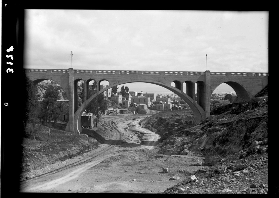 Zionist activities around Haifa. Hadar Ha Carmel. A concrete viaduct. (Factory, symbolic of development) LOC matpc.15209
