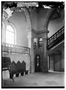 Zionist activities around Haifa. Hebrew Technical Institute. Stairway in front-door lobby. LOC matpc.02679