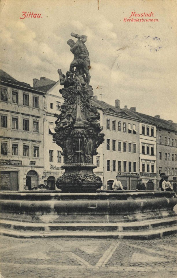 Zittau, Sachsen - Neustadt, Herkulesbrunnen (Zeno Ansichtskarten)